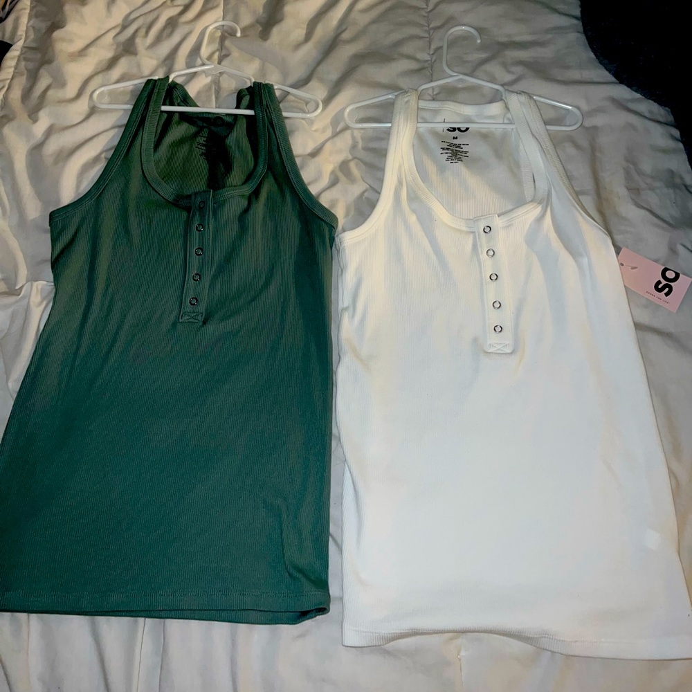 2 Button Up Tank Tops